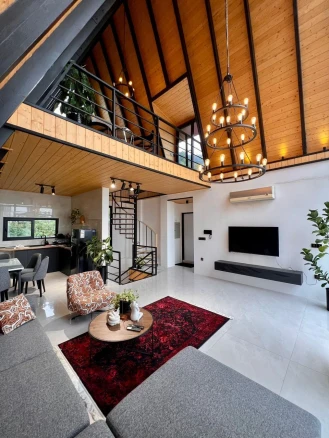 اجاره کلبه دوخوابه سوئیسی جنگلی جکوزی دار-مازندران، رامسر